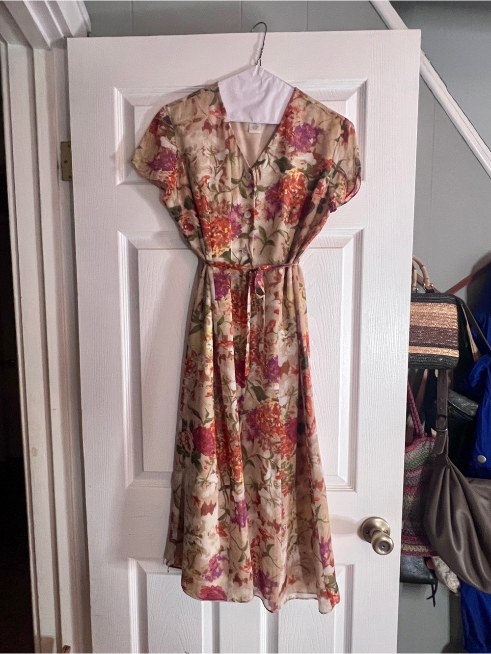 Vintage Coldwater Creek silk floral medi dress